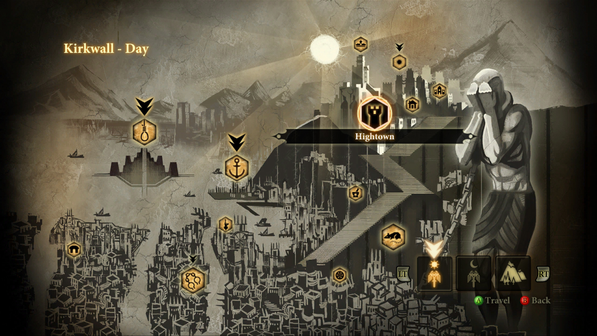 Dragon Age II Kirkwall travel map