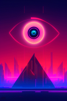 Nuke Zone animated synthwave eye graphic