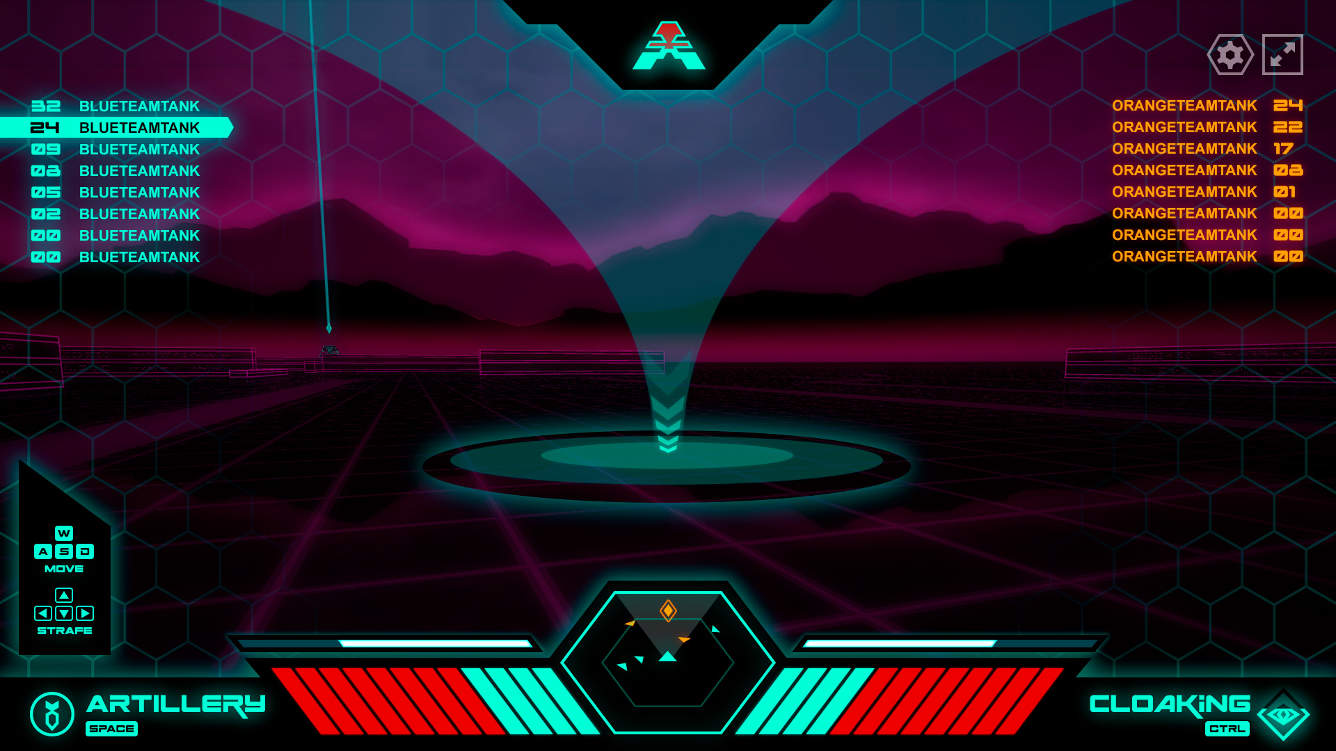 Nuke Zone web game area-of-effect targeting HUD