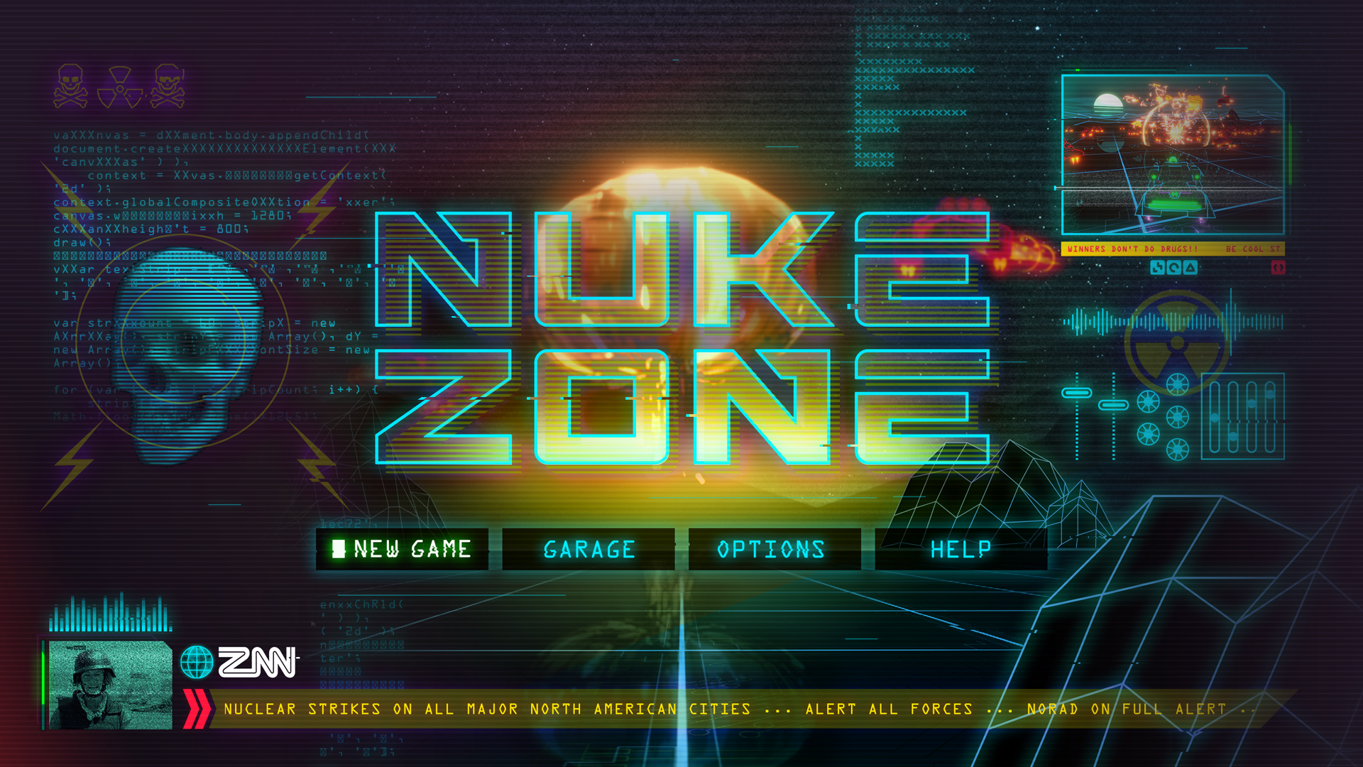 Nuke Zone PC main menu concept