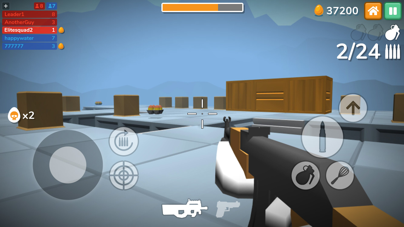 Shell Shockers mobile gameplay HUD