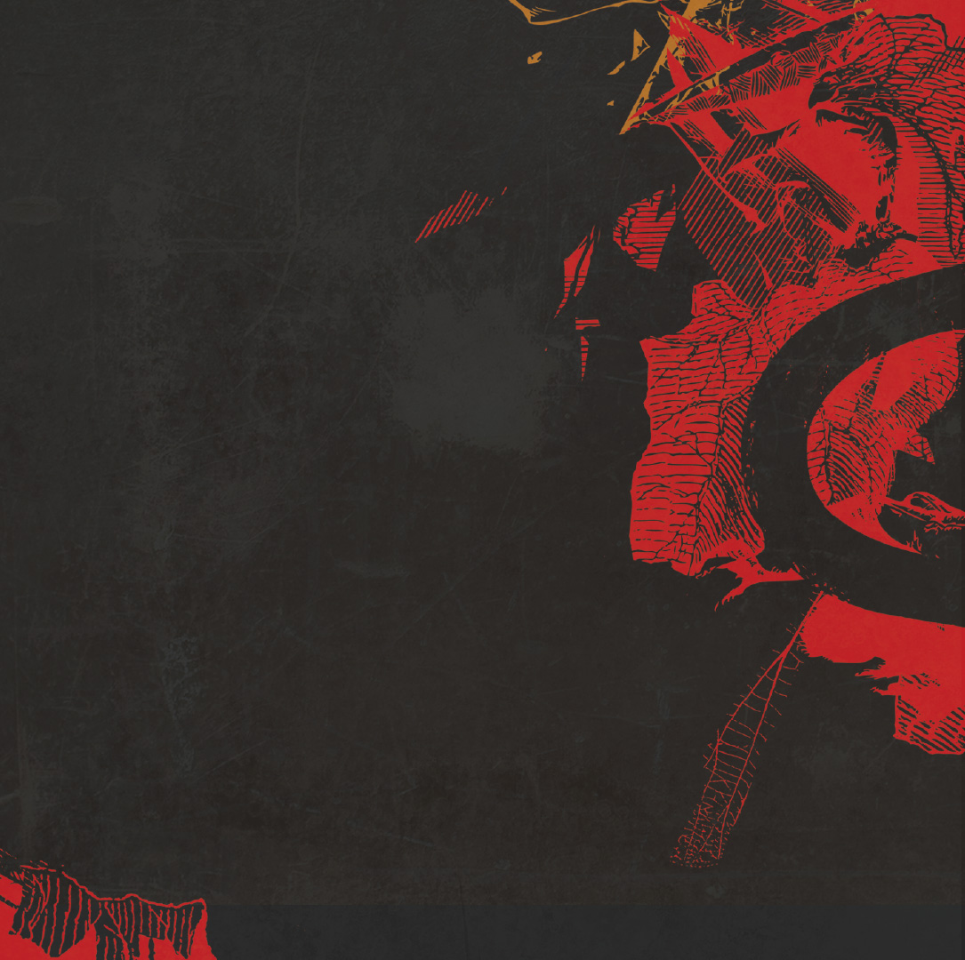 Mark Davis Eliminate album artwork, dark red panel
