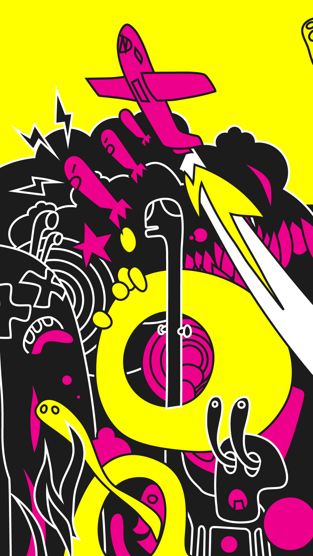 APO Yeah artwork detail on a yellow background