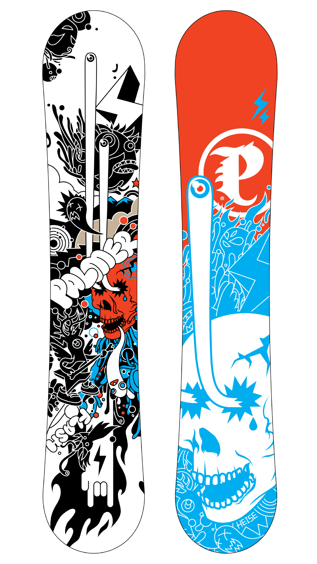 Palmer Flash snowboard top and base artwork